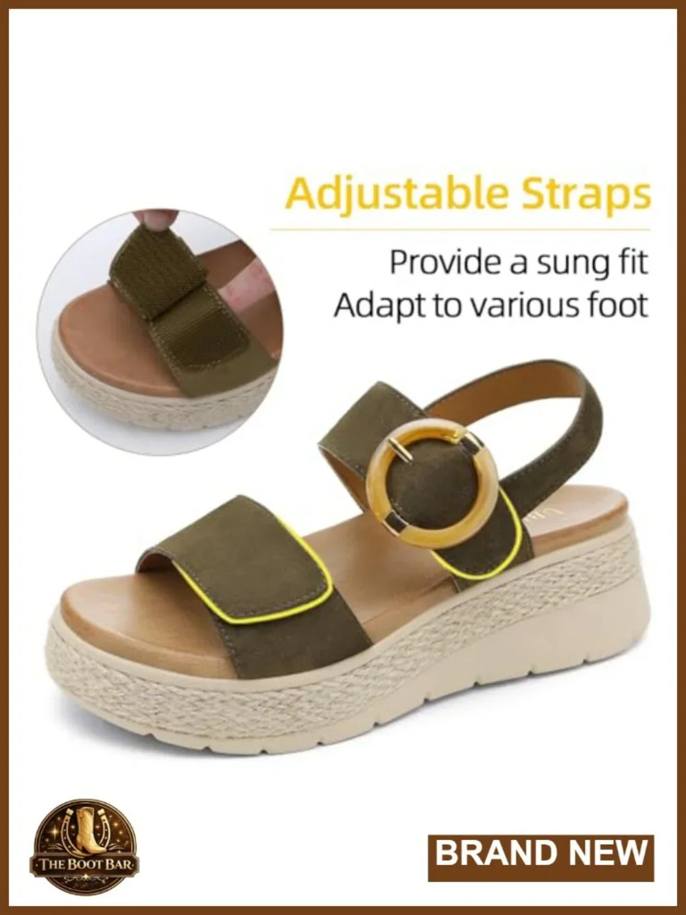Espadrille Platform Sandals Low Wedge Heel Orthopedic Arch Support Cushion